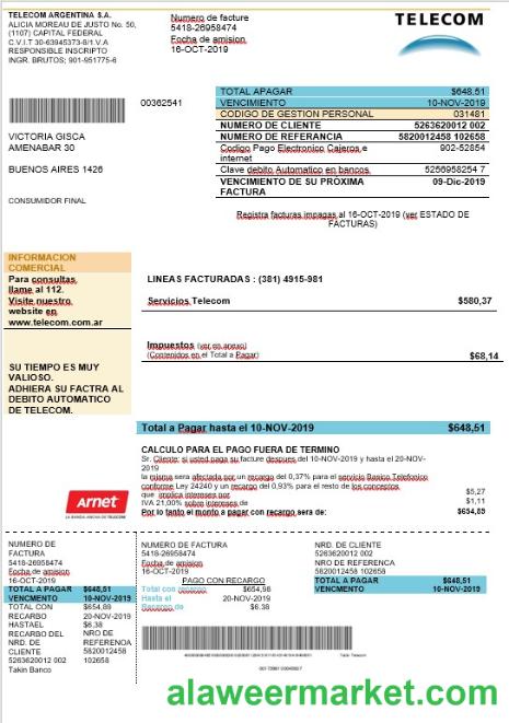 Argentina telecom bill